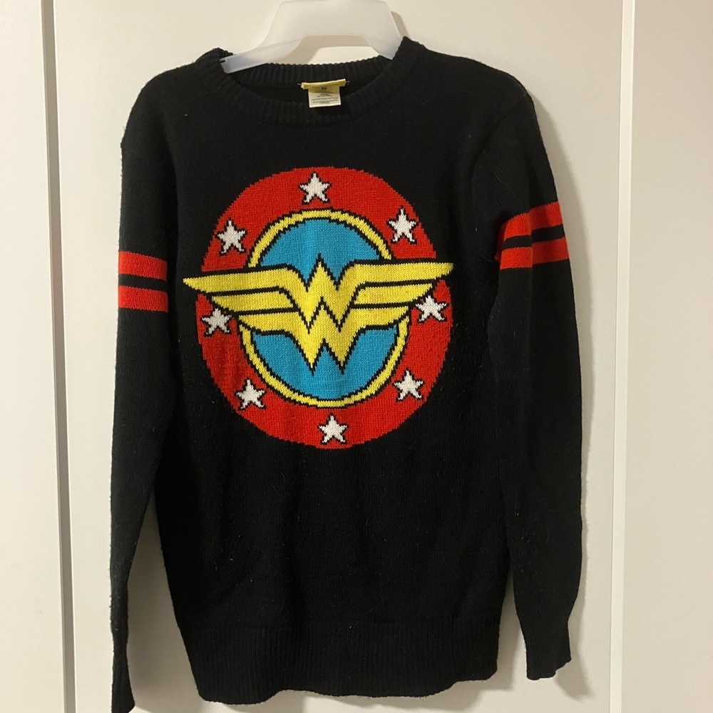 DC Comics Black Wonder Woman Emblem Sweater